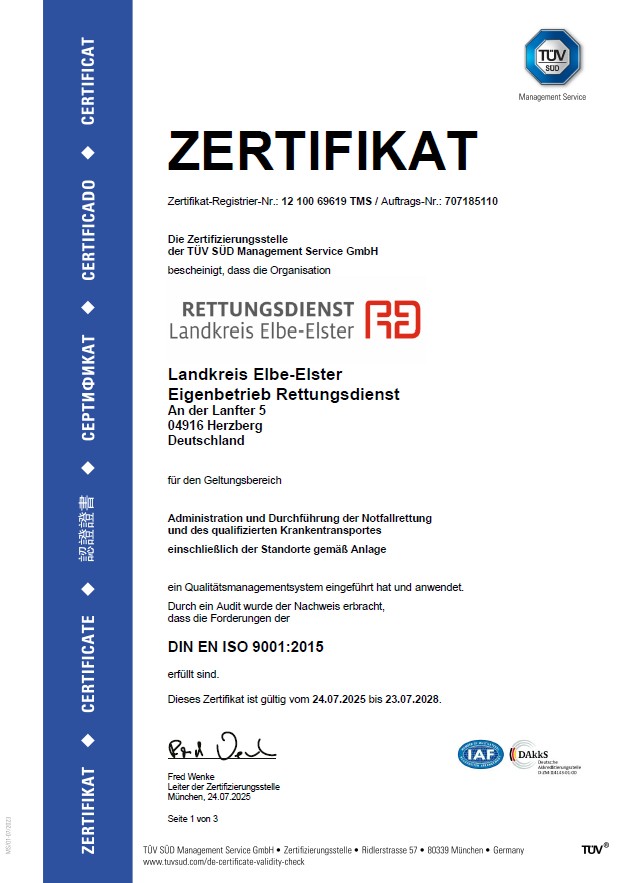 Zertifizierten Qualität – ISO 90012015